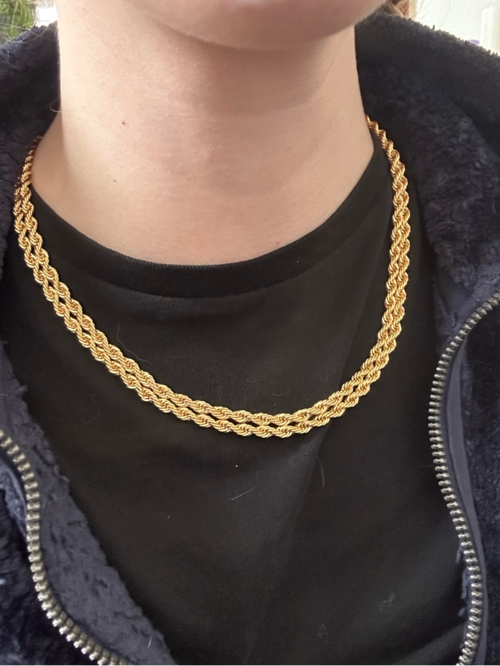 Unisex Gold Plated 35” Rope Chain Necklace - Picture 2 of 3